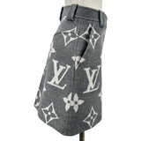 ルイ・ヴィトン LOUIS VUITTON ジャイアントモノグラムウールミニスカート FLSK25 グレー ウール レディース ミニスカート