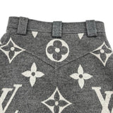 ルイ・ヴィトン LOUIS VUITTON ジャイアントモノグラムウールミニスカート FLSK25 グレー ウール レディース ミニスカート