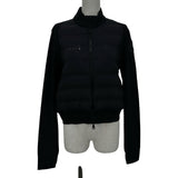 モンクレール MONCLER ダウン切替ジップアップカーディガン ブラック ナイロン レディース カーディガン