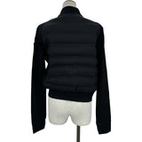 モンクレール MONCLER ダウン切替ジップアップカーディガン ブラック ナイロン レディース カーディガン