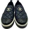 シャネル CHANEL マトラッセ ココマークキルティングスリッポン G39180 ネイビー レザー レディース スリッポン