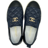 シャネル CHANEL マトラッセ ココマークキルティングスリッポン G39180 ネイビー レザー レディース スリッポン