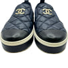シャネル CHANEL マトラッセ ココマークキルティングスリッポン G39180 ネイビー レザー レディース スリッポン