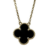 ヴァンクリーフ＆アーペル Van Cleef & Arpels ヴィンテージアルハンブラネックレス イエローゴールド Au750 オニキス ジュエリー