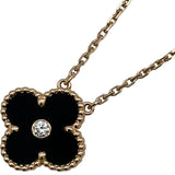 ヴァンクリーフ＆アーペル Van Cleef & Arpels ヴィンテージアルハンブラネックレス2016年ホリデー限定 ピンクゴールド Au750 オニキス ダイヤモンド ジュエリー
