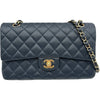 シャネル CHANEL マトラッセ25 A01112 26番台 ネイビー ゴールド金具 キャビアスキン レディース ショルダーバッグ