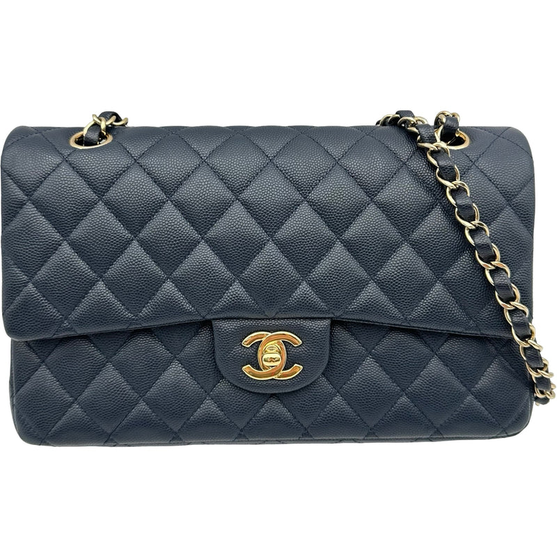 シャネル CHANEL マトラッセ25 A01112 26番台 ネイビー ゴールド金具