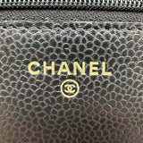 シャネル CHANEL マトラッセチェーンウォレット AP0250 ブラック ゴールド金具 キャビアスキン レディース ショルダーバッグ