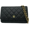 シャネル CHANEL マトラッセチェーンウォレット AP0250 ブラック ゴールド金具 キャビアスキン レディース ショルダーバッグ