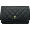 シャネル CHANEL マトラッセチェーンウォレット AP0250 ブラック ゴールド金具 キャビアスキン レディース ショルダーバッグ