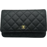 シャネル CHANEL マトラッセチェーンウォレット AP0250 ブラック ゴールド金具 キャビアスキン レディース ショルダーバッグ