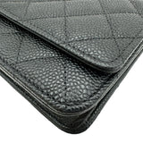 シャネル CHANEL マトラッセチェーンウォレット AP0250 ブラック ゴールド金具 キャビアスキン レディース ショルダーバッグ