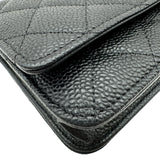 シャネル CHANEL マトラッセチェーンウォレット AP0250 ブラック ゴールド金具 キャビアスキン レディース ショルダーバッグ