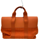 エルメス HERMES ヴァルパライソMM □J刻印 オレンジ シルバー金具 トワル レディース ハンドバッグ