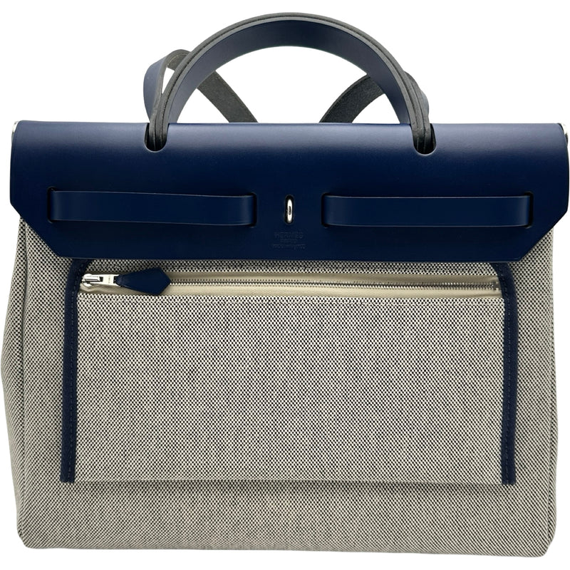 エルメス HERMES エールバッグジップPM Z刻印 ブルー シルバー金具