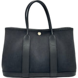 エルメス HERMES ガーデンパーティTPM X刻印 ブラック シルバー金具 トワル レディース トートバッグ