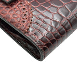 エルメス HERMES ケリーウォレット ギリーズ D刻印 ルージュアッシュ シルバー金具 アリゲーター レディース 長財布