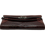 エルメス HERMES ケリーウォレット ギリーズ D刻印 ルージュアッシュ シルバー金具 アリゲーター レディース 長財布