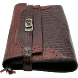 エルメス HERMES ケリーウォレット ギリーズ D刻印 ルージュアッシュ シルバー金具 アリゲーター レディース 長財布