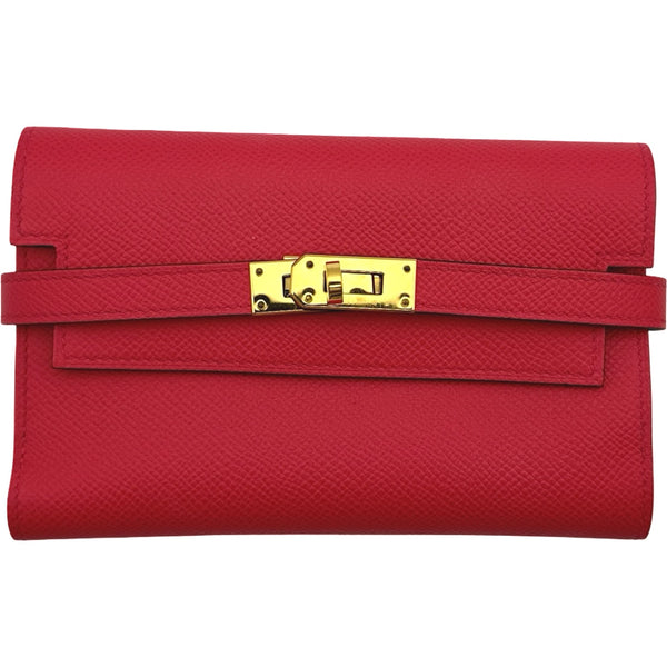 エルメス HERMES ケリーウォレット ミディアム D刻印 ローズ