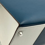 エルメス HERMES ケリー32 外縫い フラッグ □Q刻印 ブルータラサ/ホワイト シルバー金具 エプソン レディース ショルダーバッグ