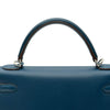 エルメス HERMES ケリー32 外縫い フラッグ □Q刻印 ブルータラサ/ホワイト シルバー金具 エプソン レディース ショルダーバッグ