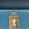 エルメス HERMES ケリー32 外縫い フラッグ □Q刻印 ブルータラサ/ホワイト シルバー金具 エプソン レディース ショルダーバッグ