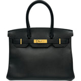 エルメス HERMES バーキン30 T刻印 ブラック シルバー金具 エプソン レディース ハンドバッグ