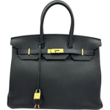 エルメス HERMES バーキン35 Y刻印 ブラック ゴールド金具 トゴ ユニセックス ハンドバッグ