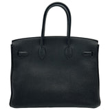 エルメス HERMES バーキン35 □M刻印 ブラック シルバー金具 トゴ レディース ハンドバッグ