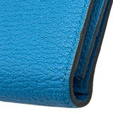 エルメス HERMES ベアンスフレ Z刻印 ブルーフリーダ ゴールド金具 シェーブル レディース 長財布