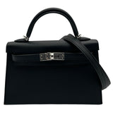 エルメス HERMES ミニケリー2 G刻印 ブラック シルバー金具 エプソン レディース ショルダーバッグ