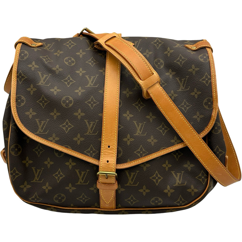 ルイヴィトン モノグラム ソミュール35 ショルダーバッグ 美品 ルイ・ヴィトン LOUIS VUITTON ソミュール35 M42254 ブラウン