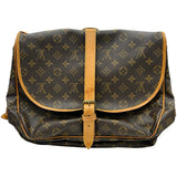 ルイ・ヴィトン LOUIS VUITTON ソミュール35 M42254 ブラウン モノグラムキャンバス レディース ショルダーバッグ