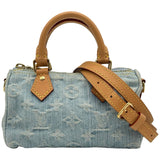ルイ・ヴィトン LOUIS VUITTON ナノ・スピーディ M11212 ブルー デニム レディース ショルダーバッグ