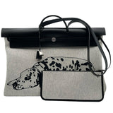 エルメス HERMES エールバッグジップ50 キャビン K刻印 ブラック シルバー金具 トワル レディース ショルダーバッグ