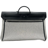 エルメス HERMES エールバッグジップ50 キャビン K刻印 ブラック シルバー金具 トワル レディース ショルダーバッグ
