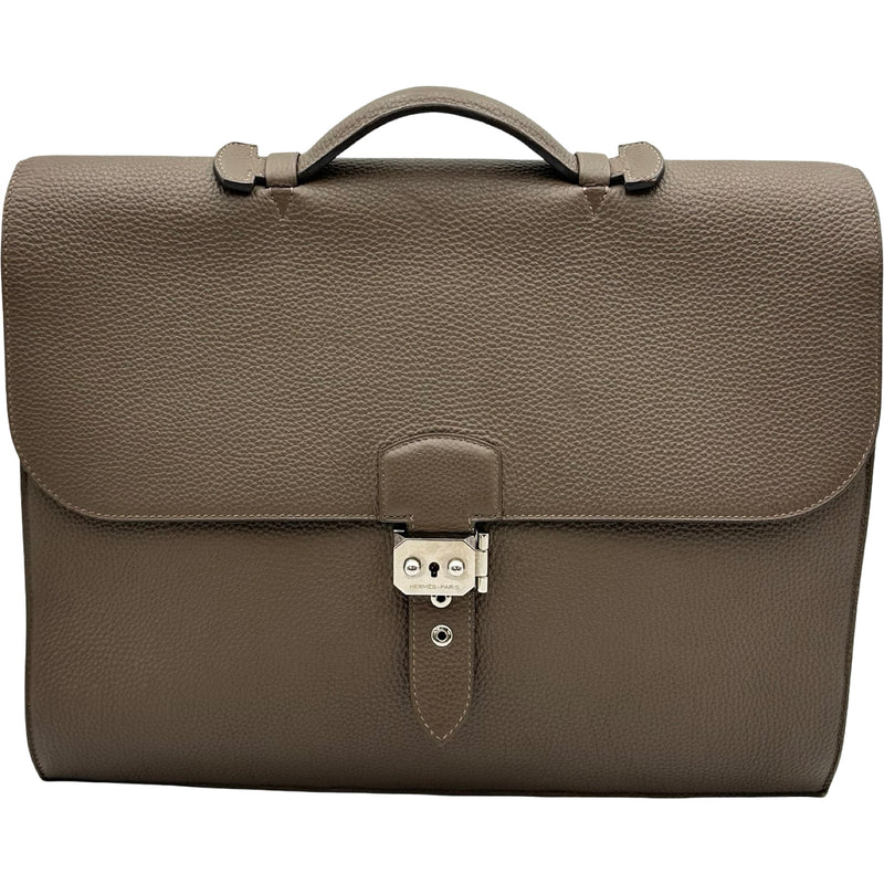 正規品本物刻印有 HERMES（エルメス）サックアデペッシュ38 ビジネスバッグ エルメス HERMES サックアデペッシュ38 刻印不鮮明 トープ シルバー