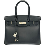 エルメス HERMES バーキン30 U刻印 ブラック シルバー金具 エプソン レディース ハンドバッグ