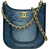 シャネル CHANEL マトラッセホーボーショルダー AS4532 ブルー デニム レディース ショルダーバッグ