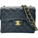 シャネル CHANEL ミニマトラッセ18 A01115 8番台 ブラック ゴールド金具 キャビアスキン レディース ショルダーバッグ