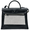 エルメス HERMES エールバッグジップPM D刻印 ブラック シルバー金具 トワルアッシュ/ベルリエンヌ レディース ショルダーバッグ