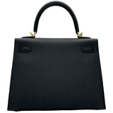 エルメス HERMES ケリー25 外縫い G刻印 ブラック ゴールド金具 エプソン レディース ショルダーバッグ