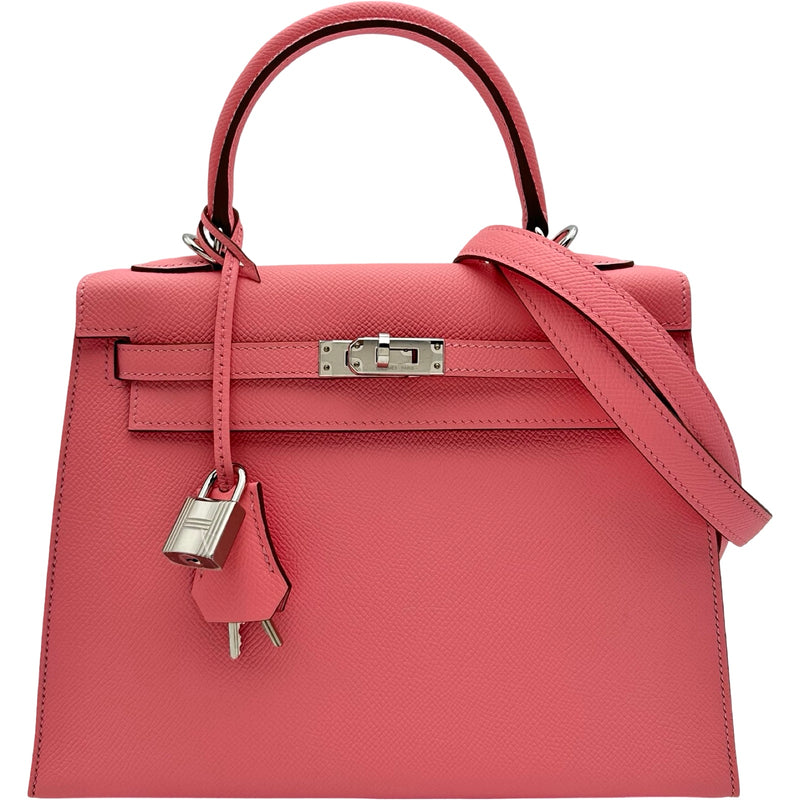 エルメス HERMES ケリー25 外縫い K刻印 ローズコンフェッティ