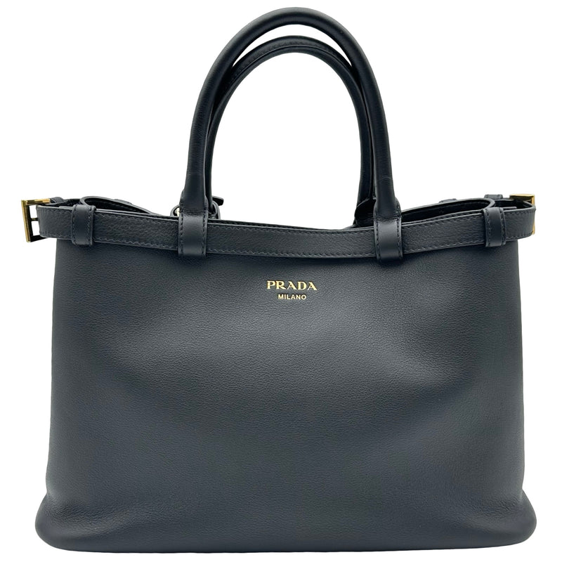 プラダ PRADA バックルバッグ ミディアム 1BA417 ブラック レザー