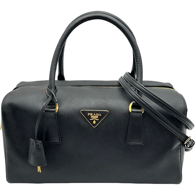 プラダ PRADA ミニボストン ブラック サフィアーノ レディース