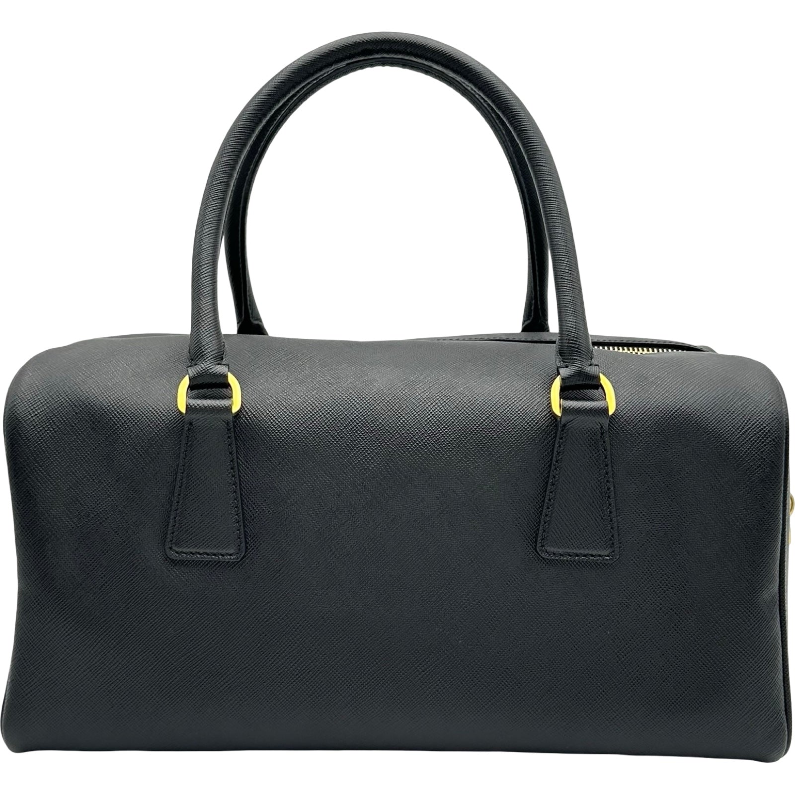プラダPRADA ヴィンテージ 黒色 ショルダー付き肩掛けボストンバッグ プラダ PRADA ミニボストン ブラック サフィアーノ レディース