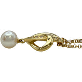ミキモト MIKIMOTO ハートモチーフパールダイヤネックレス ゴールド K18 パール ダイヤモンド ジュエリー