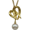 ミキモト MIKIMOTO ハートモチーフパールダイヤネックレス ゴールド K18 パール ダイヤモンド ジュエリー