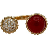 ヴァンクリーフ＆アーペル Van Cleef & Arpels ペルレクルールアントレレドアリング ピンクゴールド Au750 カーネリアン ダイヤモンド ジュエリー